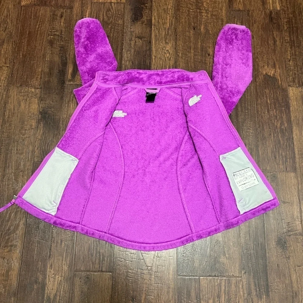 The North Face Full Zip Fleece Jacket Size Girls Medium (10-12) Color Purple